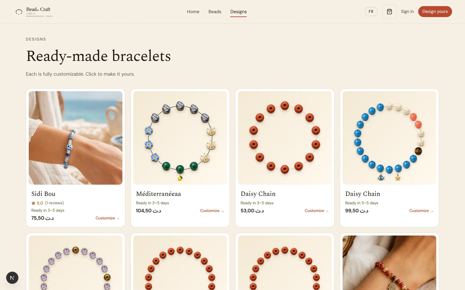Ready-made bracelet designs